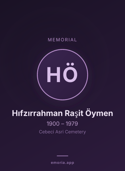 Memorial portrait of Hıfzırrahman Raşit Öymen