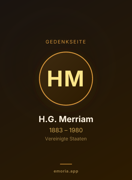 Gedenkportrait von H.G. Merriam