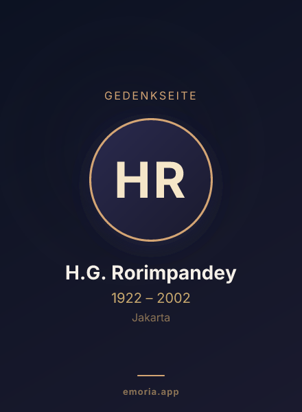 Gedenkportrait von H.G. Rorimpandey