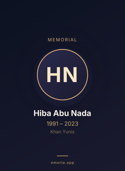 Memorial portrait of Hiba Abu Nada