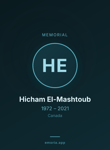 Memorial portrait of Hicham El-Mashtoub