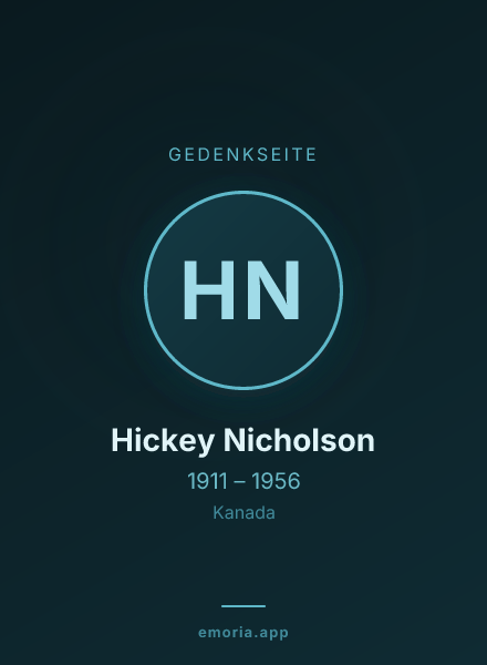 Gedenkportrait von Hickey Nicholson