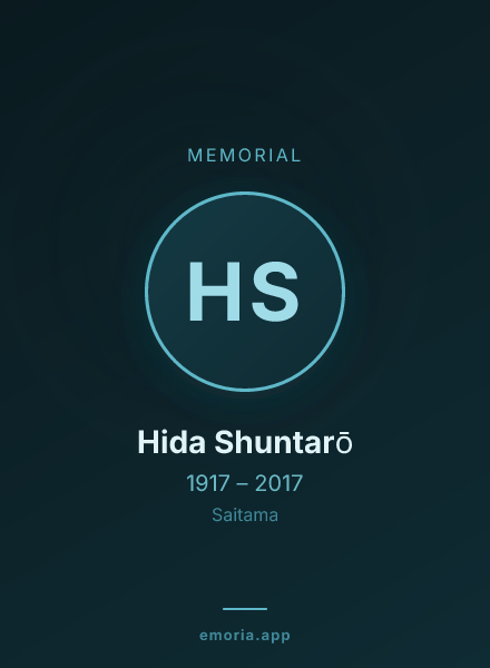 Memorial portrait of Hida Shuntarō