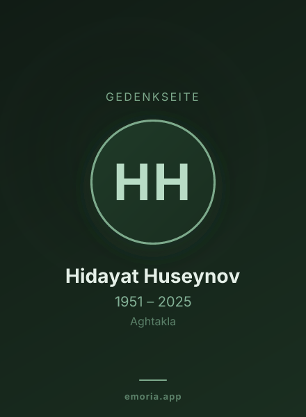 Gedenkportrait von Hidayat Huseynov