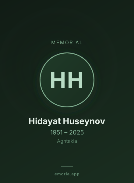 Memorial portrait of Hidayat Huseynov