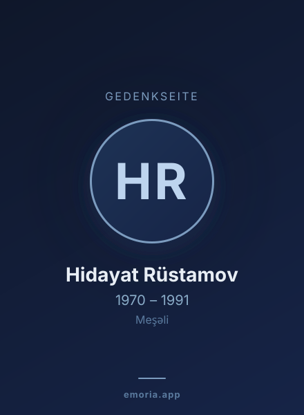Gedenkportrait von Hidayat Rüstamov