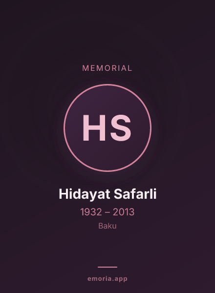 Memorial portrait of Hidayat Safarli