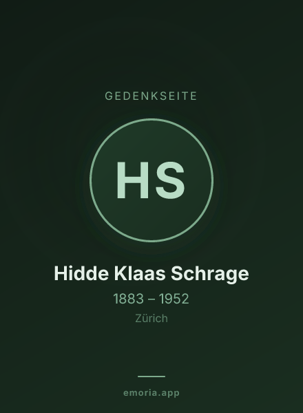 Gedenkportrait von Hidde Klaas Schrage