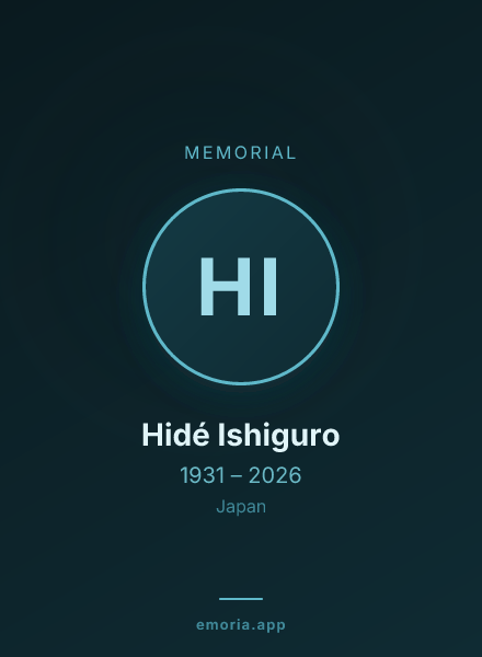 Memorial portrait of Hidé Ishiguro