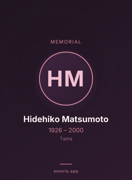 Memorial portrait of Hidehiko Matsumoto