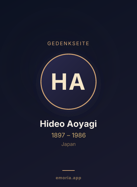 Gedenkportrait von Hideo Aoyagi