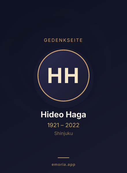 Gedenkportrait von Hideo Haga