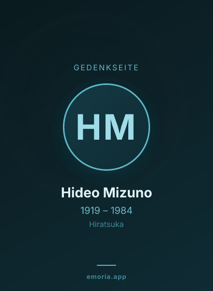 Gedenkportrait von Hideo Mizuno