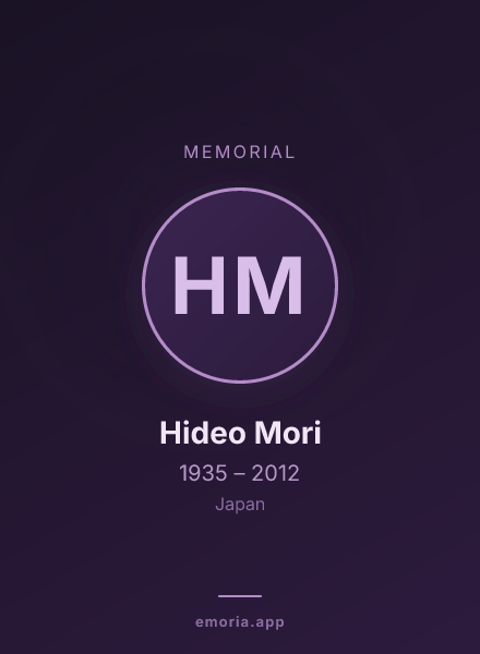Memorial portrait of Hideo Mori