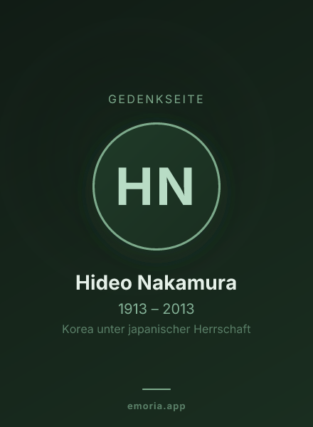 Gedenkportrait von Hideo Nakamura