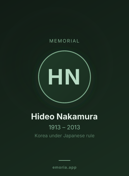 Memorial portrait of Hideo Nakamura