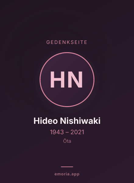 Gedenkportrait von Hideo Nishiwaki