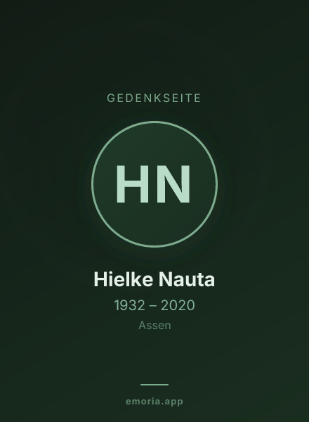 Gedenkportrait von Hielke Nauta