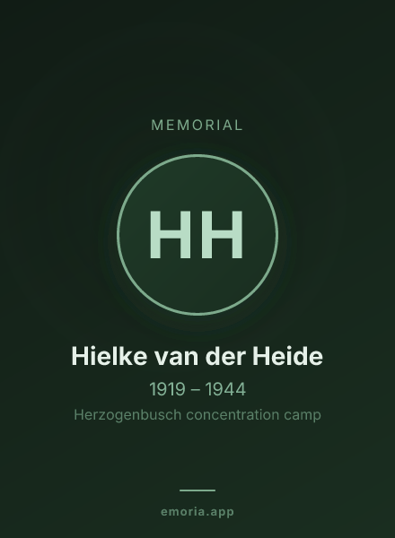 Memorial portrait of Hielke van der Heide