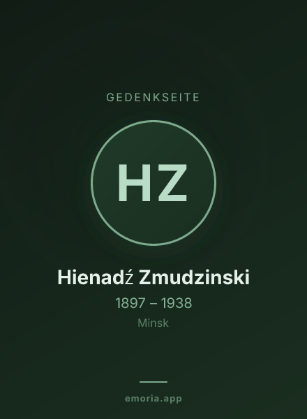 Gedenkportrait von Hienadź Zmudzinski