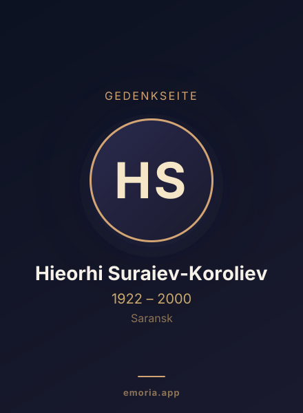 Gedenkportrait von Hieorhi Suraiev-Koroliev
