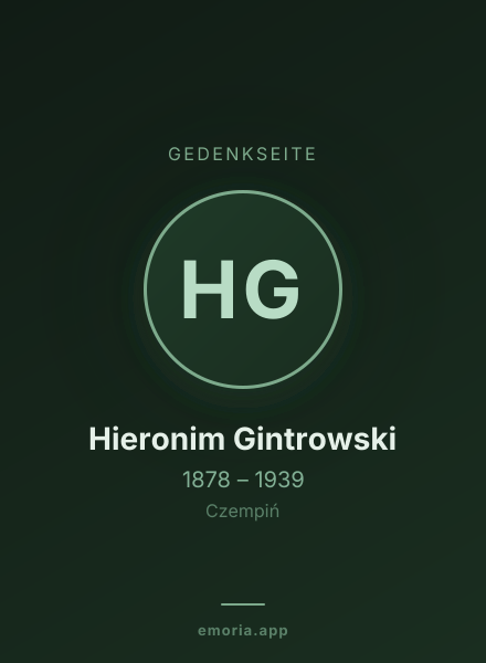 Gedenkportrait von Hieronim Gintrowski
