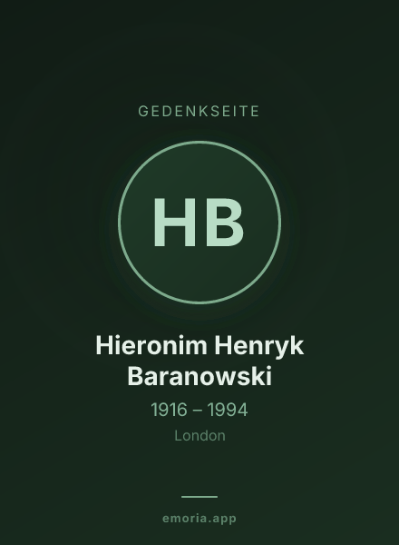 Gedenkportrait von Hieronim Henryk Baranowski