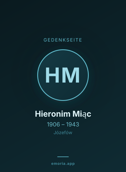 Gedenkportrait von Hieronim Miąc