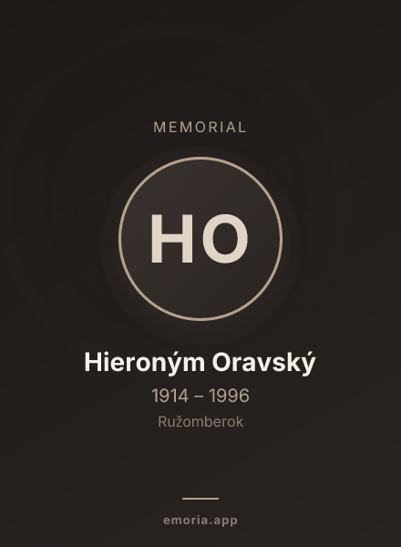 Memorial portrait of Hieroným Oravský
