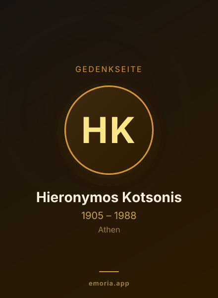 Gedenkportrait von Hieronymos Kotsonis