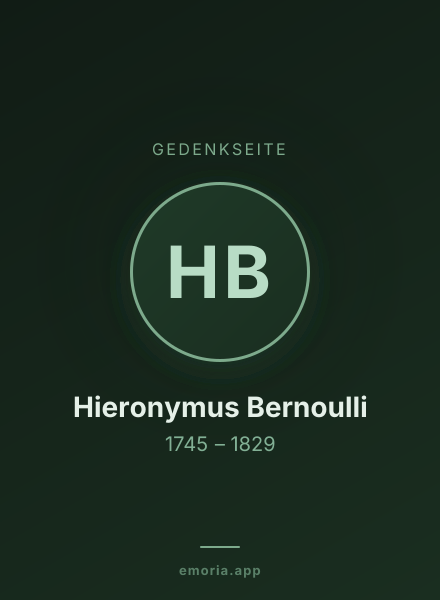 Gedenkportrait von Hieronymus Bernoulli