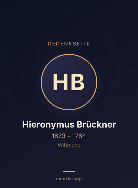 Gedenkportrait von Hieronymus Brückner