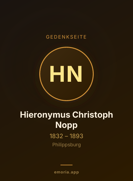 Gedenkportrait von Hieronymus Christoph Nopp