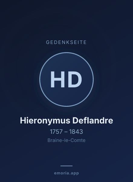 Gedenkportrait von Hieronymus Deflandre