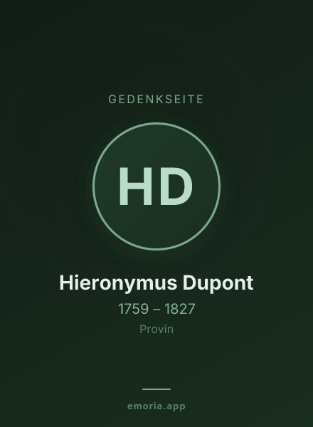 Gedenkportrait von Hieronymus Dupont