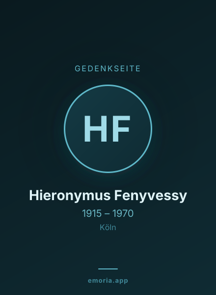 Gedenkportrait von Hieronymus Fenyvessy