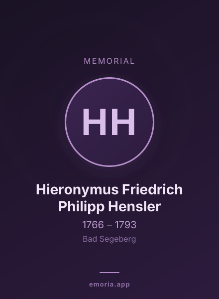 Memorial portrait of Hieronymus Friedrich Philipp Hensler