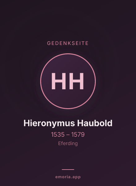 Gedenkportrait von Hieronymus Haubold