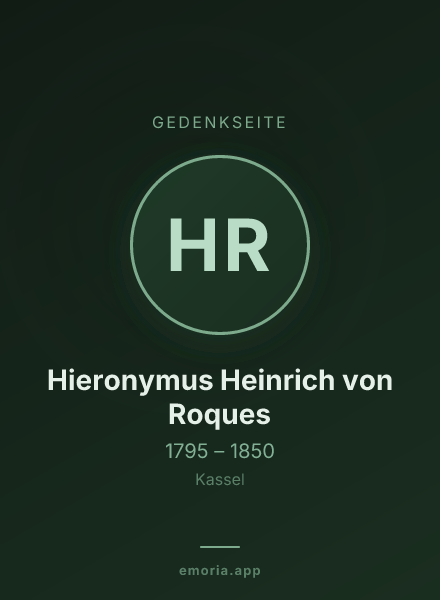 Gedenkportrait von Hieronymus Heinrich von Roques