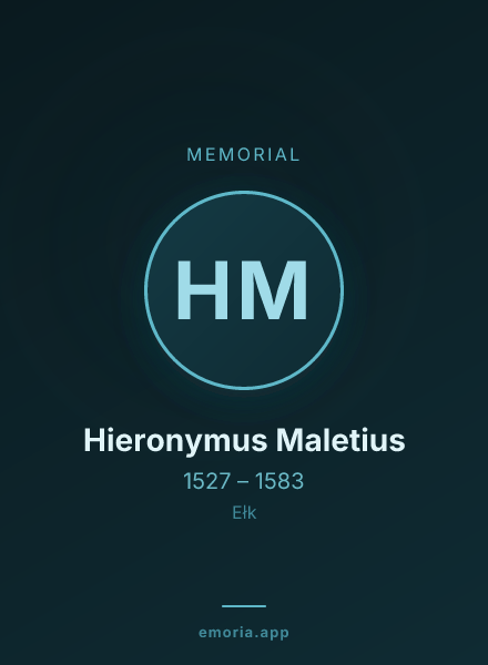 Memorial portrait of Hieronymus Maletius