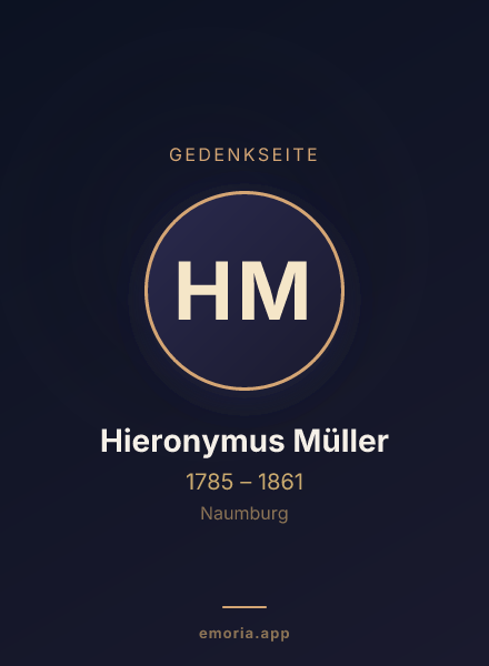 Gedenkportrait von Hieronymus Müller