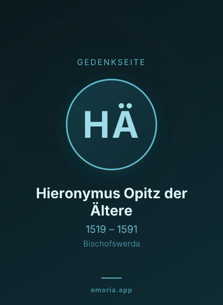 Gedenkportrait von Hieronymus Opitz der Ältere