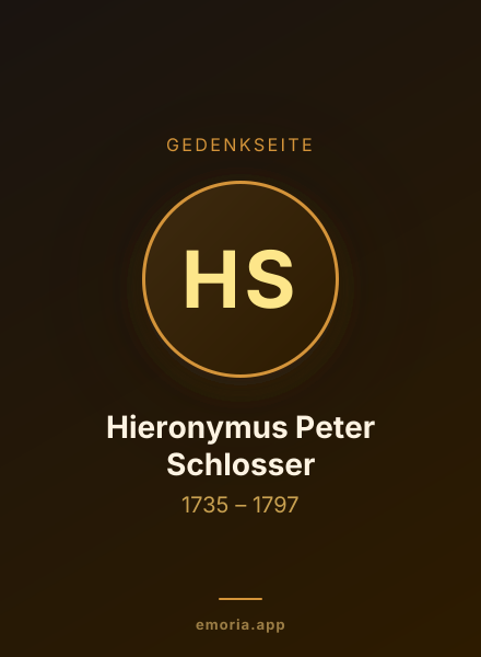 Gedenkportrait von Hieronymus Peter Schlosser