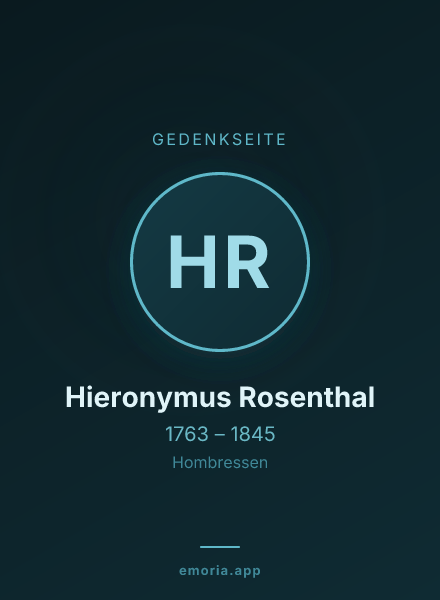 Gedenkportrait von Hieronymus Rosenthal