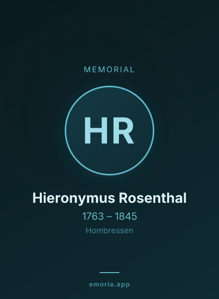 Memorial portrait of Hieronymus Rosenthal