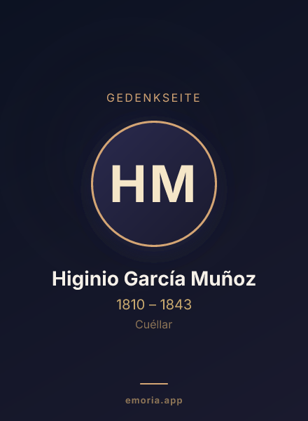Gedenkportrait von Higinio García Muñoz