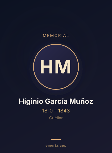 Memorial portrait of Higinio García Muñoz