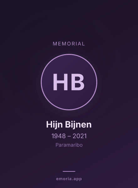 Memorial portrait of Hijn Bijnen