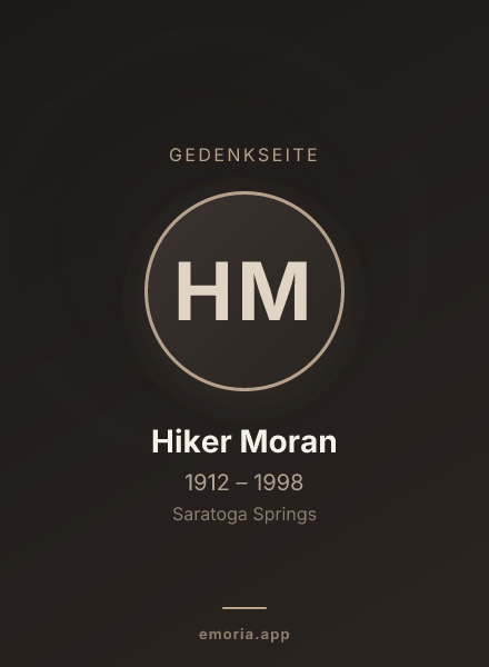 Gedenkportrait von Hiker Moran