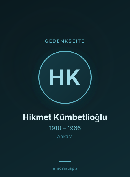 Gedenkportrait von Hikmet Kümbetlioğlu